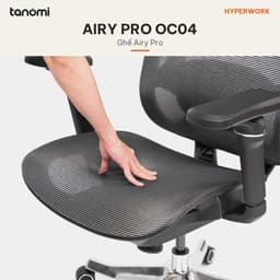 Ghế công thái học HyperWork Airy Pro OC04 Kê tay 4D Tựa lưng 2D Ngả 125 độ Móc treo áo ghế văn phòng kê tay 4D 6