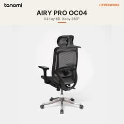 Ghế công thái học HyperWork Airy Pro OC04 Kê tay 4D Tựa lưng 2D Ngả 125 độ Móc treo áo ghế văn phòng kê tay 4D 2