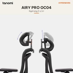 Ghế công thái học HyperWork Airy Pro OC04 Kê tay 4D Tựa lưng 2D Ngả 125 độ Móc treo áo ghế văn phòng kê tay 4D 9