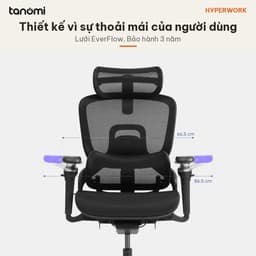 Ghế công thái học HyperWork Flow OC05 Ngả 150 độ Kê tay 5D Tải 150 kg Tựa lưng kép ghế công thái học ngả sâu 6