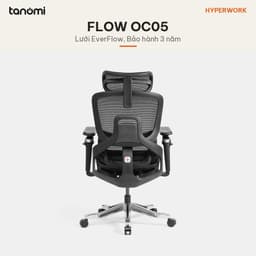 Ghế công thái học HyperWork Flow OC05 Ngả 150 độ Kê tay 5D Tải 150 kg Tựa lưng kép ghế công thái học ngả sâu 9