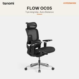 Ghế công thái học HyperWork Flow OC05 Ngả 150 độ Kê tay 5D Tải 150 kg Tựa lưng kép ghế công thái học ngả sâu 2