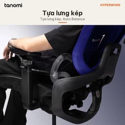 Ghế công thái học HyperWork Flow OC05 Ngả 150 độ Kê tay 5D Tải 150 kg Tựa lưng kép ghế công thái học ngả sâu 4