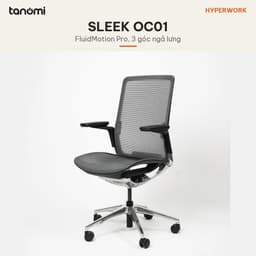 Ghế công thái học HyperWork Sleek OC01 Kê tay 4D Tựa đầu 3D Lưới Chenille Ý FluidMotion Pro ghế văn phòng cao cấp 6