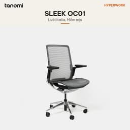 Ghế công thái học HyperWork Sleek OC01 Kê tay 4D Tựa đầu 3D Lưới Chenille Ý FluidMotion Pro ghế văn phòng cao cấp 2