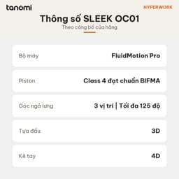 Ghế công thái học HyperWork Sleek OC01 Kê tay 4D Tựa đầu 3D Lưới Chenille Ý FluidMotion Pro ghế văn phòng cao cấp 7