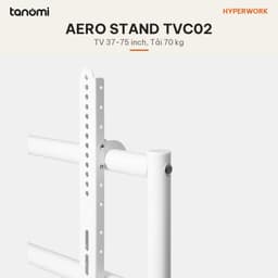 Giá treo tivi di động HyperWork Aero Stand TVC02 Tivi 37-75 inch Tải 70 kg Kệ gỗ Bánh xe có khoá 9