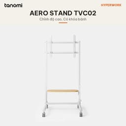 Giá treo tivi di động HyperWork Aero Stand TVC02 Tivi 37-75 inch Tải 70 kg Kệ gỗ Bánh xe có khoá 3
