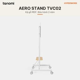 Giá treo tivi di động HyperWork Aero Stand TVC02 Tivi 37-75 inch Tải 70 kg Kệ gỗ Bánh xe có khoá 8