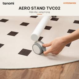 Giá treo tivi di động HyperWork Aero Stand TVC02 Tivi 37-75 inch Tải 70 kg Kệ gỗ Bánh xe có khoá 7