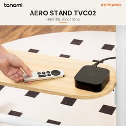 Giá treo tivi di động HyperWork Aero Stand TVC02 Tivi 37-75 inch Tải 70 kg Kệ gỗ Bánh xe có khoá 6