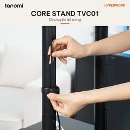 Giá treo tivi di động HyperWork Core Stand TVC01 Tivi 37-75 inch Tải 50 kg 2 kệ Bánh xe có khoá 7