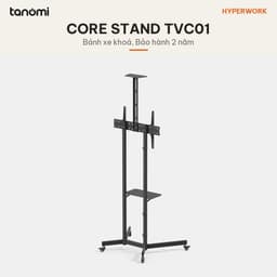 Giá treo tivi di động HyperWork Core Stand TVC01 Tivi 37-75 inch Tải 50 kg 2 kệ Bánh xe có khoá 8