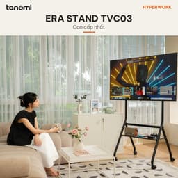 Giá treo tivi di động HyperWork Era Stand TVC03 Tivi 37-86 inch Tải 80 kg Kệ 10 kg Vân gỗ óc chó 6