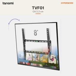 Giá treo tivi gắn tường HyperWork TVF01 Tivi 32-75 inch Tải 45 kg Mỏng 2,2 cm Thước cân bằng Đen 5
