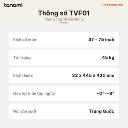 Giá treo tivi gắn tường HyperWork TVF01 Tivi 32-75 inch Tải 45 kg Mỏng 2,2 cm Thước cân bằng Đen 9