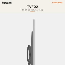 Giá treo tivi gắn tường HyperWork TVF02 Tivi 37-86 inch Tải 75 kg Nghiêng 15 độ Núm vặn Khóa lò xo Đen 8
