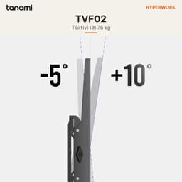 Giá treo tivi gắn tường HyperWork TVF02 Tivi 37-86 inch Tải 75 kg Nghiêng 15 độ Núm vặn Khóa lò xo Đen 5