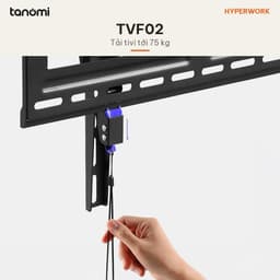 Giá treo tivi gắn tường HyperWork TVF02 Tivi 37-86 inch Tải 75 kg Nghiêng 15 độ Núm vặn Khóa lò xo Đen 6