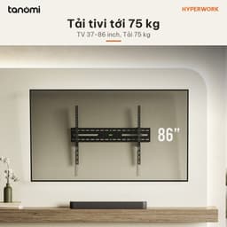 Giá treo tivi gắn tường HyperWork TVF02 Tivi 37-86 inch Tải 75 kg Nghiêng 15 độ Núm vặn Khóa lò xo Đen 4