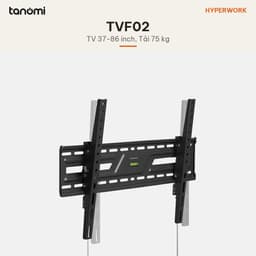 Giá treo tivi gắn tường HyperWork TVF02 Tivi 37-86 inch Tải 75 kg Nghiêng 15 độ Núm vặn Khóa lò xo Đen 2