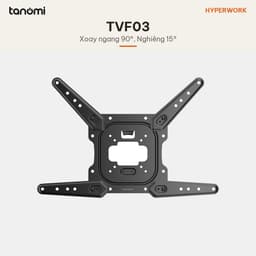Giá treo tivi gắn tường HyperWork TVF03 Tivi 23-65 inch Tay xoay 180 độ Vươn 37,8 cm Nghiêng 15 độ Có đi dây Đen 3