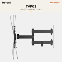 Giá treo tivi gắn tường HyperWork TVF03 Tivi 23-65 inch Tay xoay 180 độ Vươn 37,8 cm Nghiêng 15 độ Có đi dây Đen 5