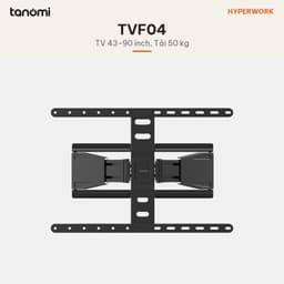 Giá treo tivi gắn tường tay xoay HyperWork TVF04 Tivi 43-90 inch Tải 50 kg Vươn 25 cm Gập sát tường 1,95 cm Đen 2