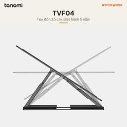 Giá treo tivi gắn tường tay xoay HyperWork TVF04 Tivi 43-90 inch Tải 50 kg Vươn 25 cm Gập sát tường 1,95 cm Đen 7