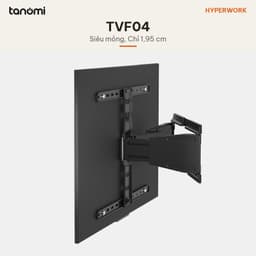 Giá treo tivi gắn tường tay xoay HyperWork TVF04 Tivi 43-90 inch Tải 50 kg Vươn 25 cm Gập sát tường 1,95 cm Đen 9