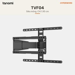 Giá treo tivi gắn tường tay xoay HyperWork TVF04 Tivi 43-90 inch Tải 50 kg Vươn 25 cm Gập sát tường 1,95 cm Đen 3