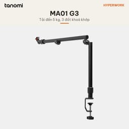 Giá đỡ microphone HyperWork MA01 G3 Tải 5 kg 3 đốt Xoay 360 độ Vươn 622 mm Mount 1/4 3/8 5/8 inch Kẹp bàn 2