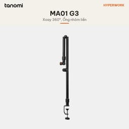 Giá đỡ microphone HyperWork MA01 G3 Tải 5 kg 3 đốt Xoay 360 độ Vươn 622 mm Mount 1/4 3/8 5/8 inch Kẹp bàn 3