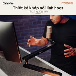 Giá đỡ microphone HyperWork MA02 Tải 2,3 kg Cột nâng tháo rời Khoang giấu dây Adapter 3/8 5/8 inch Kẹp bàn 4