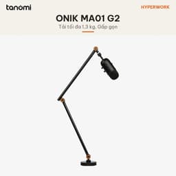 Giá đỡ microphone HyperWork ONIK Tải 1,3 kg 3 khớp xoay Gấp gọn Adapter 3/8 5/8 inch Kẹp bàn arm micro mini studio 2