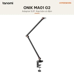 Giá đỡ microphone HyperWork ONIK Tải 1,3 kg 3 khớp xoay Gấp gọn Adapter 3/8 5/8 inch Kẹp bàn arm micro mini studio 3