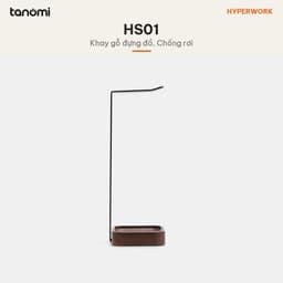 Giá đỡ tai nghe HyperWork Premium Collection HS01 Gỗ óc chó Nhôm Cao 265 mm Khay gỗ ở chân đế setup bàn làm việc 3