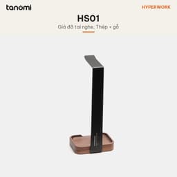 Giá đỡ tai nghe HyperWork Premium Collection HS01 Gỗ óc chó Nhôm Cao 265 mm Khay gỗ ở chân đế setup bàn làm việc 2