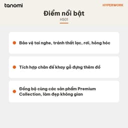 Giá đỡ tai nghe HyperWork Premium Collection HS01 Gỗ óc chó Nhôm Cao 265 mm Khay gỗ ở chân đế setup bàn làm việc 9