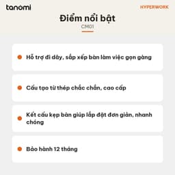 Khay đi dây HyperWork CM01 Kẹp bàn Thép Dài 600 mm Tải 10 kg Không cần khoan giấu dây dưới gầm bàn 7