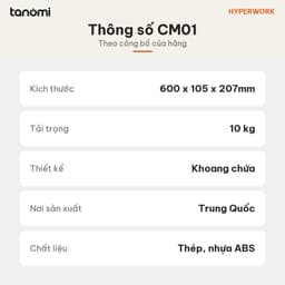 Khay đi dây HyperWork CM01 Kẹp bàn Thép Dài 600 mm Tải 10 kg Không cần khoan giấu dây dưới gầm bàn 6
