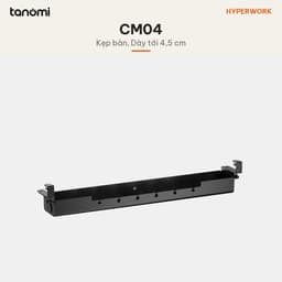 Khay đi dây HyperWork CM04 Thép Rãnh luồn dây Khay nghiêng được Kẹp bàn Lỗ cao su mềm giấu dây dưới gầm bàn 2