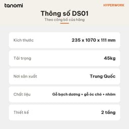 Kệ màn hình gỗ HyperWork DS01 Dài 107 cm Tải 45 kg 2 tầng Gỗ óc chó kệ để màn hình trên bàn làm việc 7