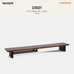 Kệ màn hình gỗ HyperWork DS01 Dài 107 cm Tải 45 kg 2 tầng Gỗ óc chó kệ để màn hình trên bàn làm việc 2