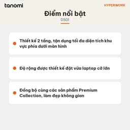 Kệ màn hình gỗ HyperWork DS01 Dài 107 cm Tải 45 kg 2 tầng Gỗ óc chó kệ để màn hình trên bàn làm việc 8