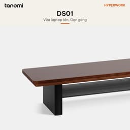 Kệ màn hình gỗ HyperWork DS01 Dài 107 cm Tải 45 kg 2 tầng Gỗ óc chó kệ để màn hình trên bàn làm việc 3