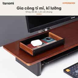 Khay đựng đồ HyperWork Premium Collection AT01 Size 21,5 cm và 33 cm Gỗ óc chó Nhôm Lót vải nhung Chống xước 4
