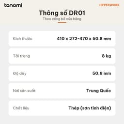 Ngăn kéo gắn bàn HyperWork DR01 Tải 8 kg Dày 50,8 mm Thép Bắt vít gầm bàn Kèm ốc vít ngăn kéo dưới bàn 8