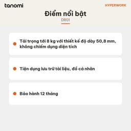 Ngăn kéo gắn bàn HyperWork DR01 Tải 8 kg Dày 50,8 mm Thép Bắt vít gầm bàn Kèm ốc vít ngăn kéo dưới bàn 9