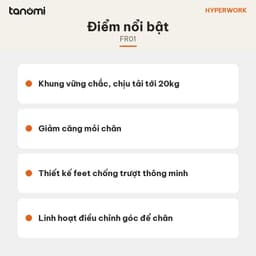 Kê chân công thái học HyperWork FR01 Thép Tải 20 kg Xoay +/- 20 độ Feet chống trượt Giảm mỏi chân 8